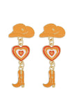 namcoverse Hat Heart Cowboy Boots Earrings