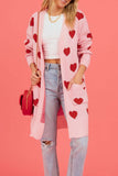 namcoverse Heart Open Front Pocket Long Cardigan