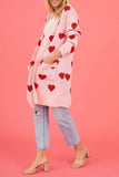 namcoverse Heart Open Front Pocket Long Cardigan