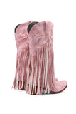 namcoverse Fringe Pointed Toe Knee High Boots