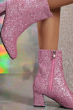 namcoverse Sequined Block Heels Ankle Heels