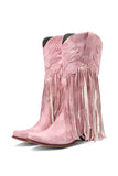 namcoverse Fringe Pointed Toe Knee High Boots