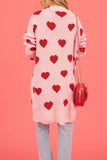 namcoverse Heart Open Front Pocket Long Cardigan