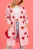 namcoverse Heart Open Front Pocket Long Cardigan