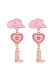 namcoverse Hat Heart Cowboy Boots Earrings