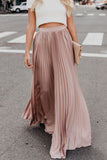 namcoverse Solid Color High Waist Pleated Maxi Skirt