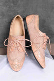 namcoverse Carved Lace Up Leather Shoes