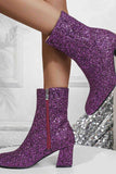 namcoverse Sequined Block Heels Ankle Heels