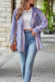 namcoverse Hooded Plaid Button Up Blouse