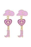 namcoverse Hat Heart Cowboy Boots Earrings