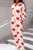 namcoverse Plush Heart Zip Hooded Jumpsuit