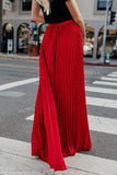 namcoverse Solid Color High Waist Pleated Maxi Skirt