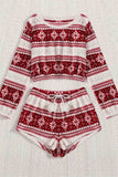 namcoverse Christmas Long Sleeve Shorts Pajamas Set