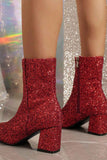 namcoverse Sequined Block Heels Ankle Heels