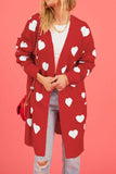 namcoverse Heart Open Front Pocket Long Cardigan