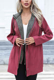 namcoverse Strappy Patchwork Hooded Zip Up Trench Coat