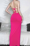 namcoverse Halterneck Butterfly Backless Midi Dress