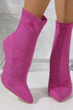 namcoverse Crystal Heel Stretch Mid Calf Skinny Boots