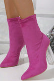 namcoverse Crystal Heel Stretch Mid Calf Skinny Boots