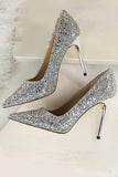 namcoverse Pointed Toe Sequined High Heels