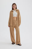 namcoverse Two Piece Solid Color Long Sleeve Shirt Long Pants Set