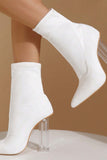 namcoverse Crystal Heel Stretch Mid Calf Skinny Boots