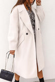 namcoverse Solid Double Breasted Lapel Long Coat