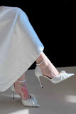 namcoverse Rhinestone Heart Shaped Bow High Heels