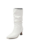 namcoverse Pointed Toe Pleated Knee High Boots