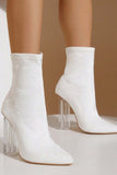 namcoverse Crystal Heel Stretch Mid Calf Skinny Boots