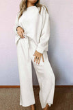 namcoverse Solid Color Long Sleeve Long Pant Textured Set