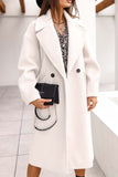 namcoverse Solid Double Breasted Lapel Long Coat