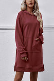 namcoverse Pocket Slit Midi Hoodie Dress