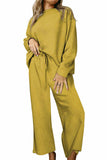 namcoverse Solid Color Long Sleeve Long Pant Textured Set